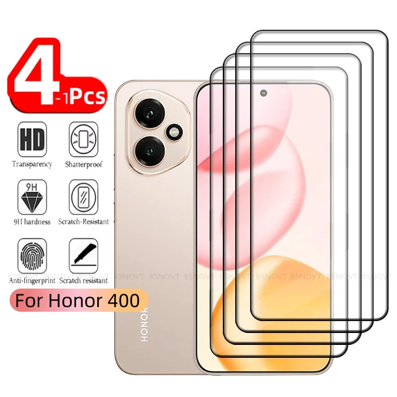 1/2/3/4 Uds para Honor 400 vidrio Honor 400 vidrio templado cubierta completa pegamento Protector de teléfono 9H HD Protector de pantalla Huawei Honor 400