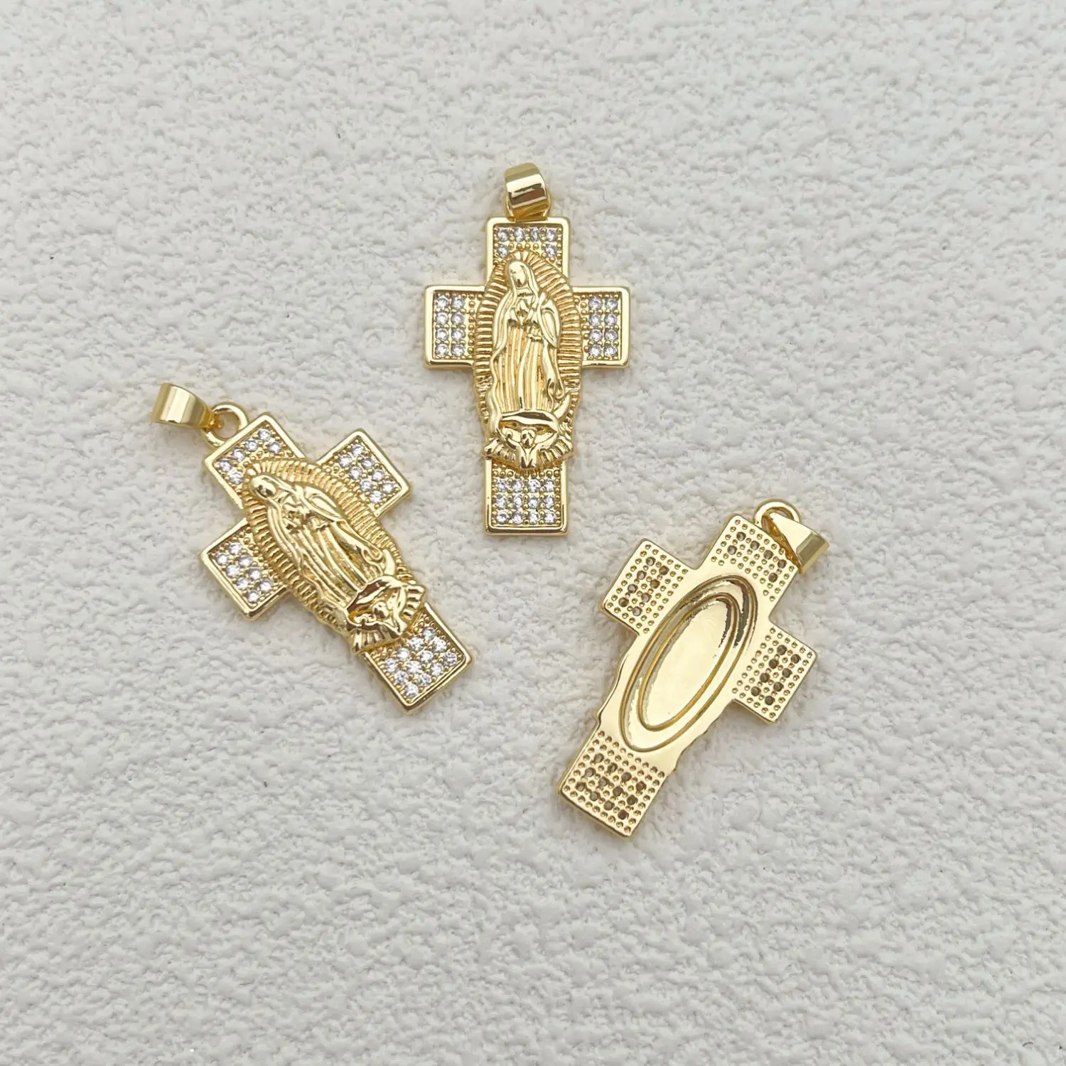 5 Religious Personality Statue Cross Zircon God's Virgin Pendant Accessorie DIY Pearl Necklace Jewelry Making Material Wholesale