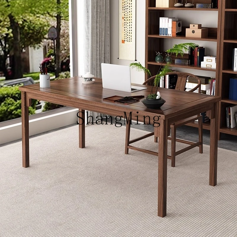 

ZYY new Chinese black walnut solid wood desk with drawers writing table bedroom study calligraphy table