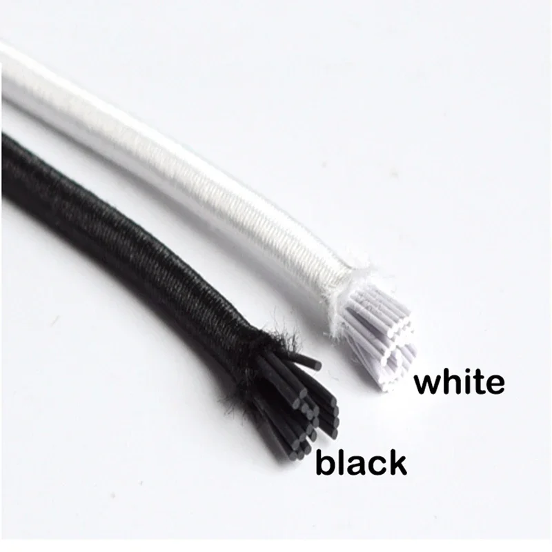 1/2/3/4/5/6MM blanco/negro fuerte cuerda elástica banda de goma costura suministros para manualidades de prendas banda elástica para accesorios de costura DIY