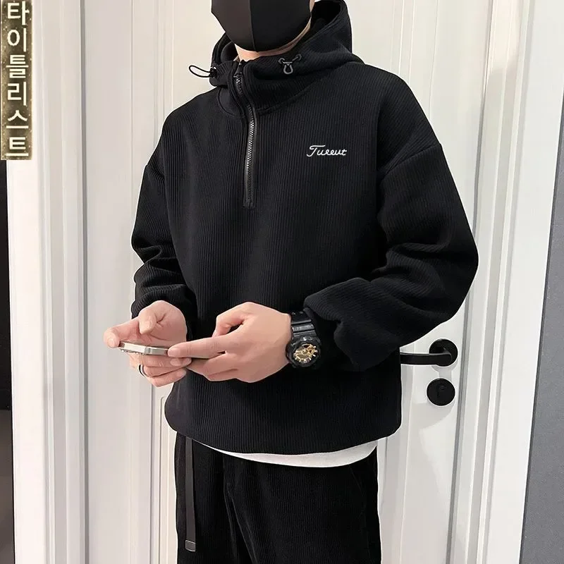 

Джемпер для гольфа в парном стиле, мужская одежда для гольфа, новинка осени, корейский гольф с длинными рукавами, модный повседневный топ с капюшоном, мужская одежда для гольфа