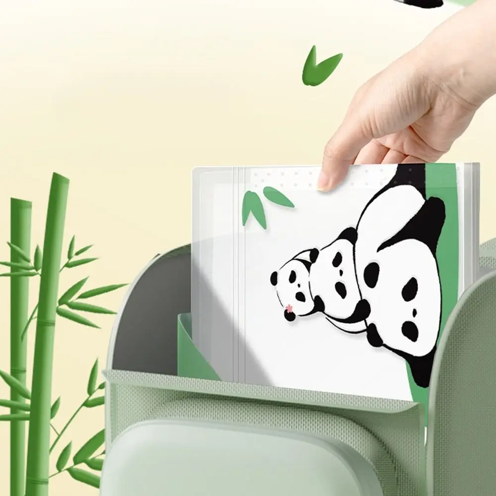 Fashion 5/8/12 Pockets Expanding File Bag Large Capacity Cartoon Panda Portfolio PP Classified Test Paper Storage Bag Students