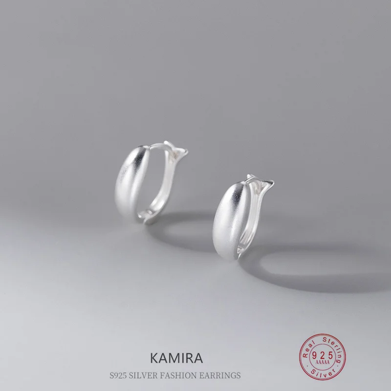 

KAMIRA, стильные элегантные серьги-кольца из стерлингового серебра 925 пробы с текстурой «рыбий хвост», подходят для вечеринок и датков, мода высокого качества