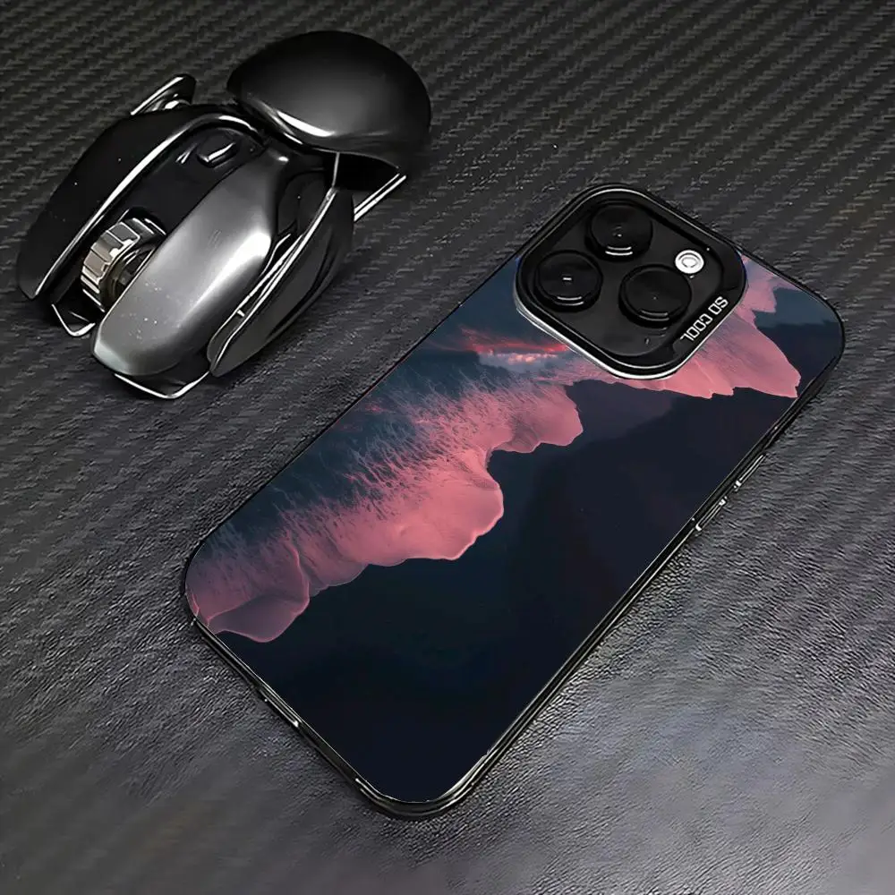 

Pink Beach case for iPhone17 16 15 14 13 12 11 Pro/ Max/Plus shock-proof rear cover anti-fingerprint