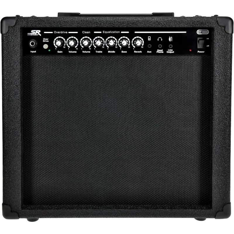 1x10 Guitar Combo Amplifier - Black, 40-Watt, Spring Reverb, 10-Inch 4-Ohm Speaker, High & Low Inputs, Headphone Outpu