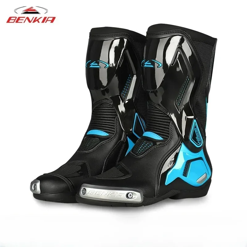 BENKIA Motorcycle Boots CE Certification Professional Track Riding Boots Racing Summer AntiCollision Off-Road for Rally Boots