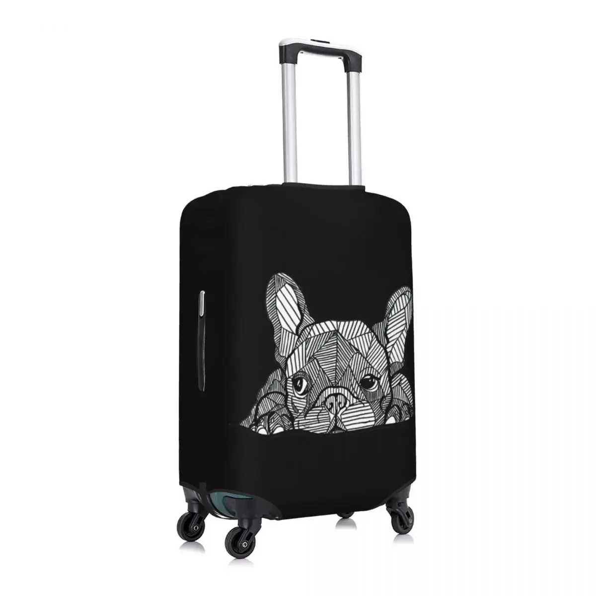 Custom Funny French Bulldog Luggage Cover Protector Washable Frenchie Dog Travel Suitcase Covers