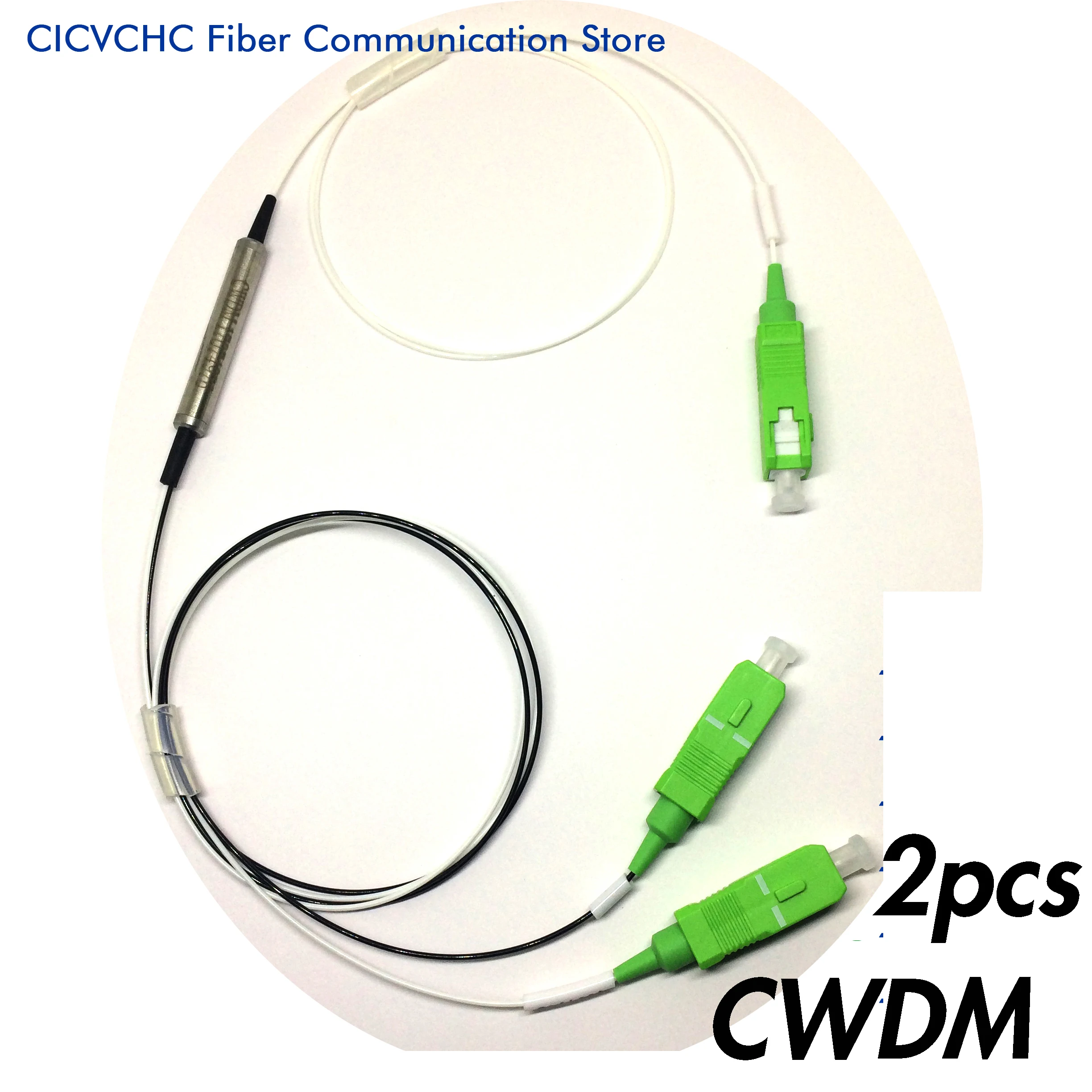 2pcs CWDM Device Steel Tube Package, SC LC FC ST connector Coarse Wavelength Division Multiplexer Optic Fiber