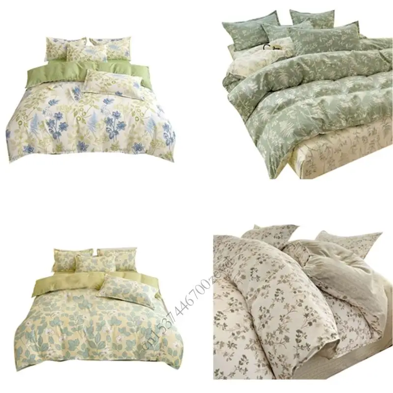 

4PC Soft Bed Sheet Collection Brushed Cotton Skin Friendly Home Textiles Set P9YB