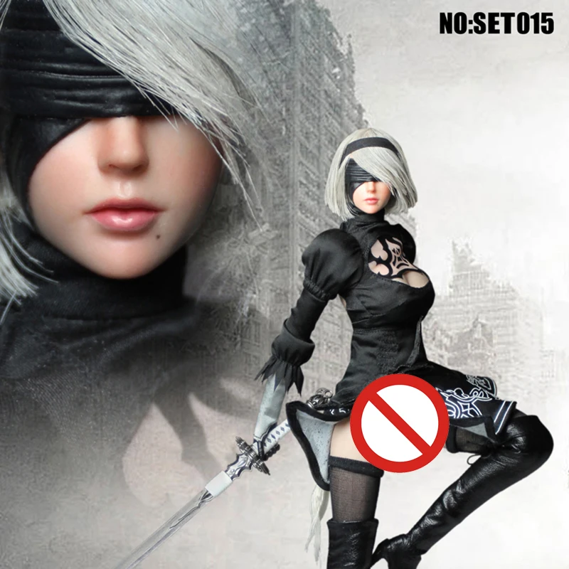 SUPER DUCK SET015 1/6 Full Set NieR: Automata YoRHa 2B Head Sculpt & Clothing Sets & Body Accessory Model for Fans Holiday Gifts