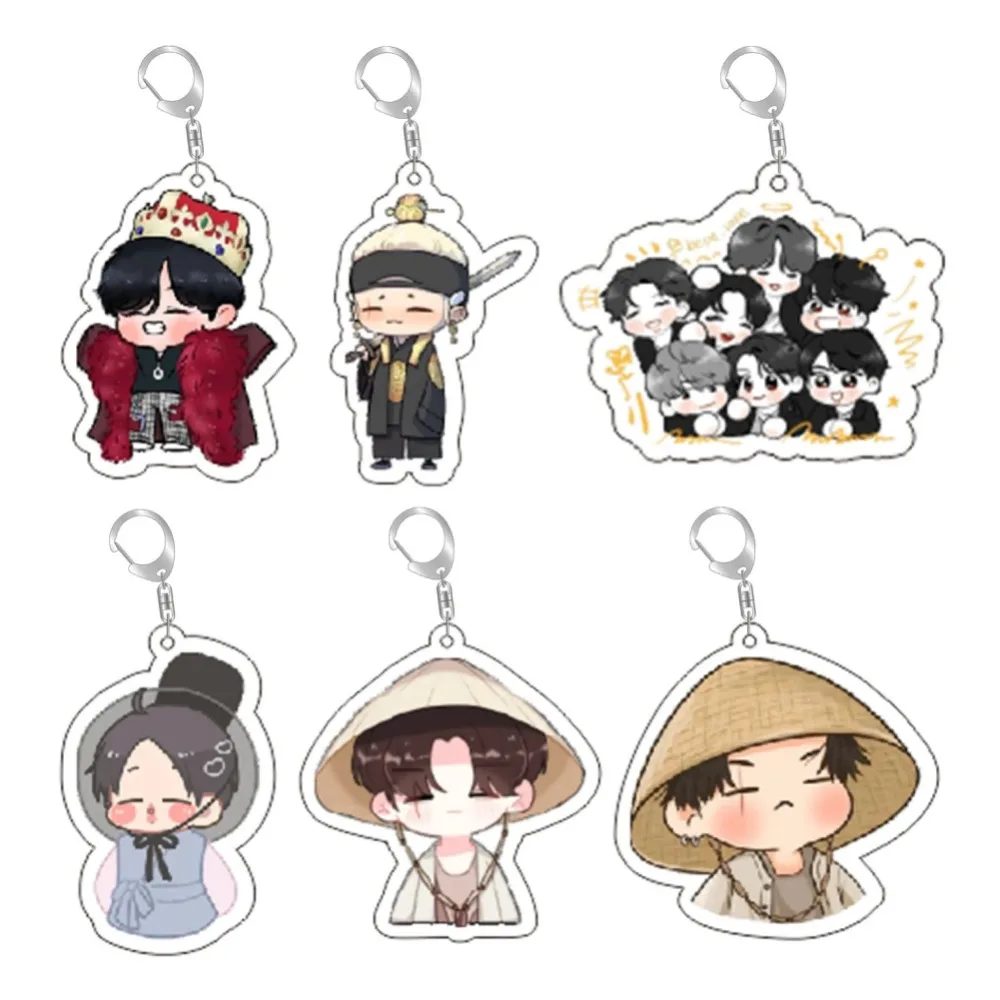 

Diy Creative Acrylic Keychain Keyring Q Version Peripheral Character Cartoons Phone Chain Campus Backpack Pendant Holiday Gifts