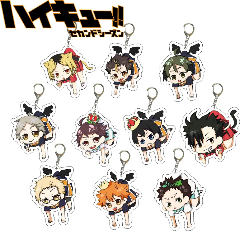 

Haikyuu!! Acrylic Keychain Daichi Sawamura Tobio Kageyama Anime Cosplay Acrylic KeyChain Pendant Keyring Gifts Acrylic Keychain
