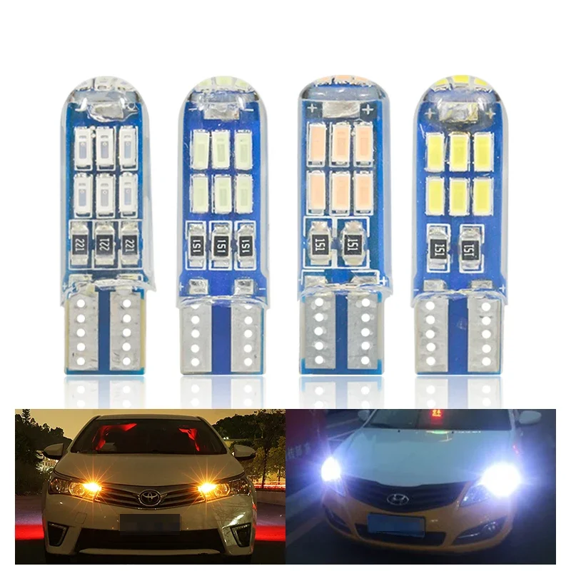 

2pcs T10 W5W LED Bulbs 194 Car Reading Interior Light Daytime Running Light Canbus Indicator Lights 15SMD 4014 Chip 12V