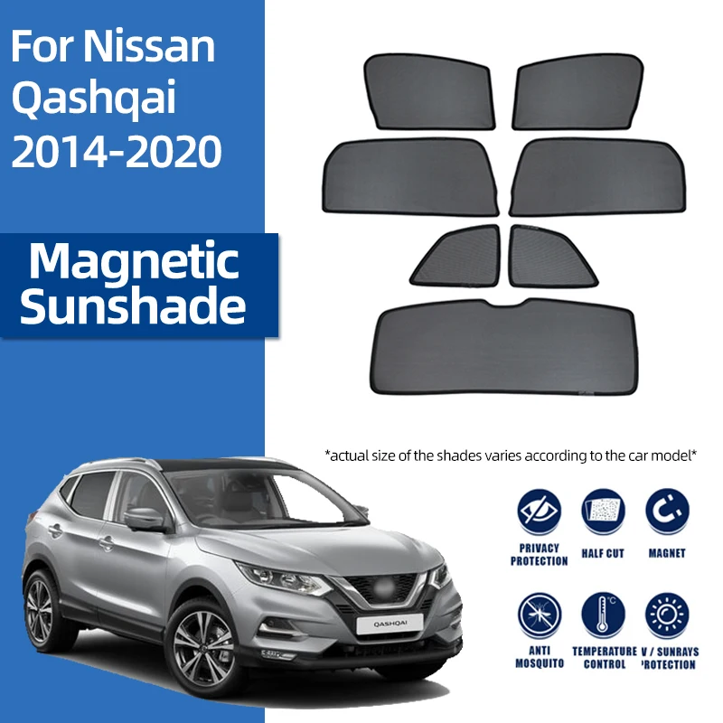 

For Nissan QASHQAI J11 2013-2021 Magnetic Car Sunshade Shield Front Windshield Curtain Rear Baby Side Window Sun Shade Visor