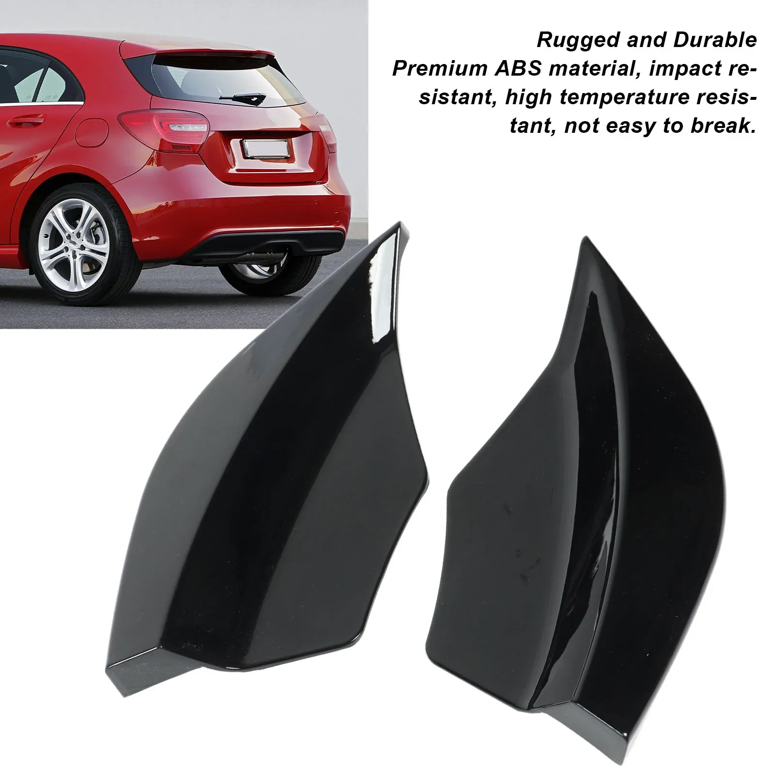 2pcs Car Rear Bumper Side Diffuser Splitter Lip Left Right Aerodynamic Replacement for Mercedes‑Benz A Class W176 2012-2018