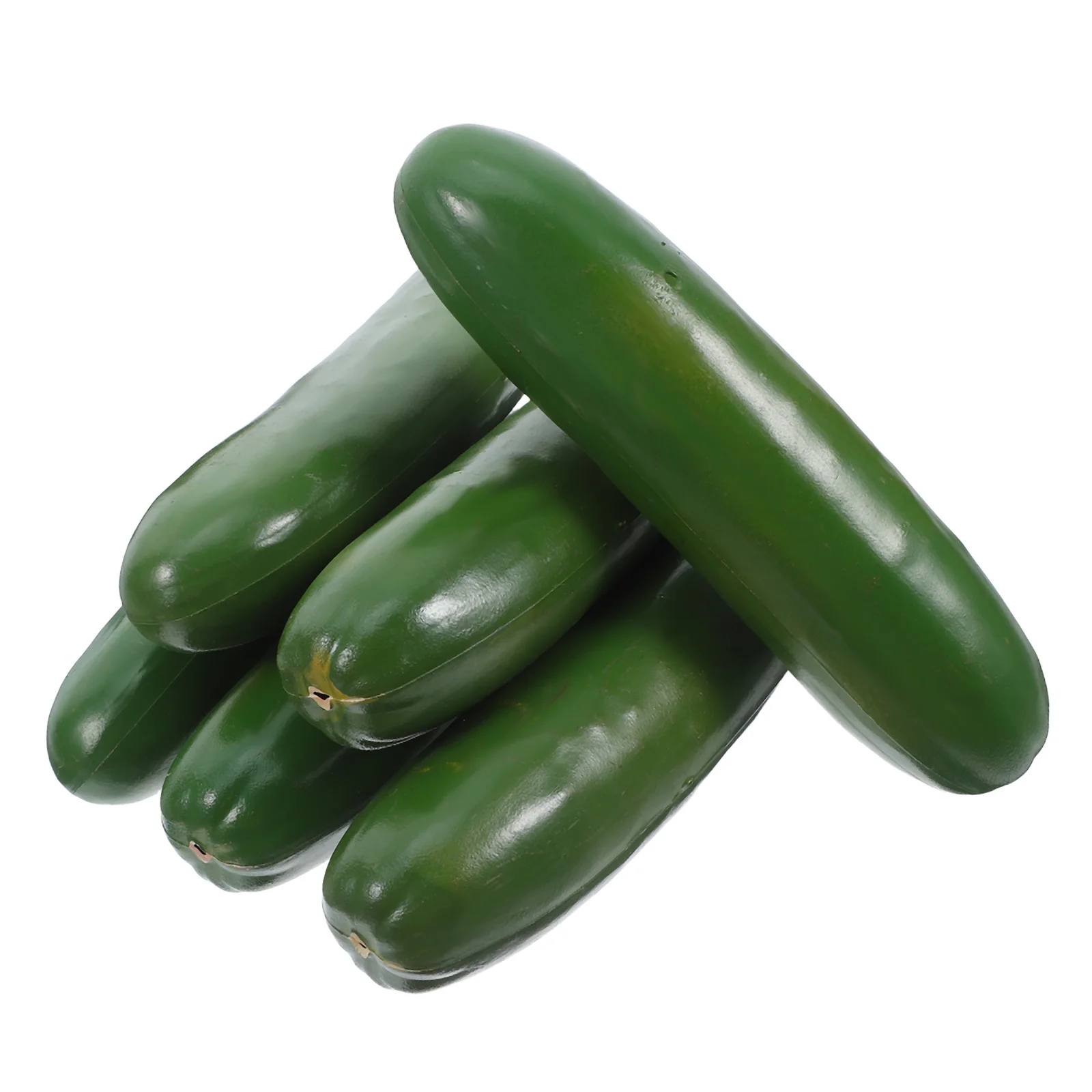 Modelos de pepino verde realistas, vegetales de imitación de plástico seguros para decoración del hogar, accesorios de exhibición de cocina, simulación de pepino verde, 6 uds.