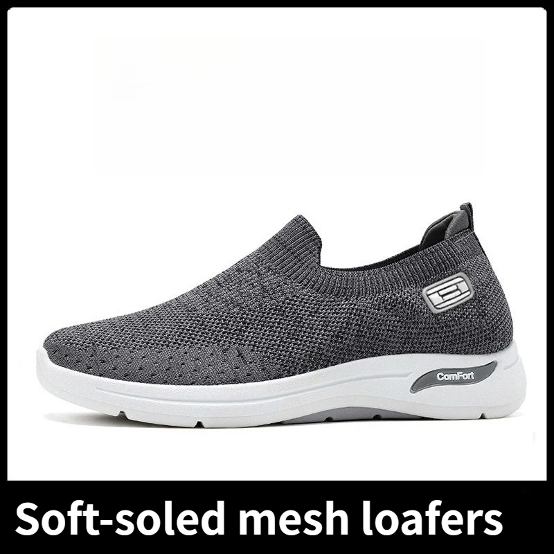 

Hot Sale Breathable Mesh Men Sneakers Slip-on Soft Bottom Unisex Man Casual Shoes Super Light Comfort Platform Men Sports Shoes