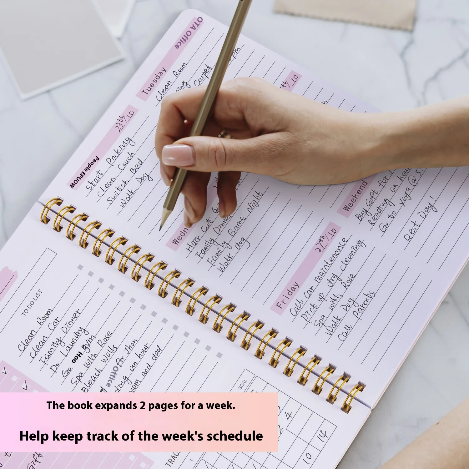 Weekly Planner A5 Notebook 52 Weeks Schedule Agenda Daily Monthly Diary for Student Office School Stationery Supplies