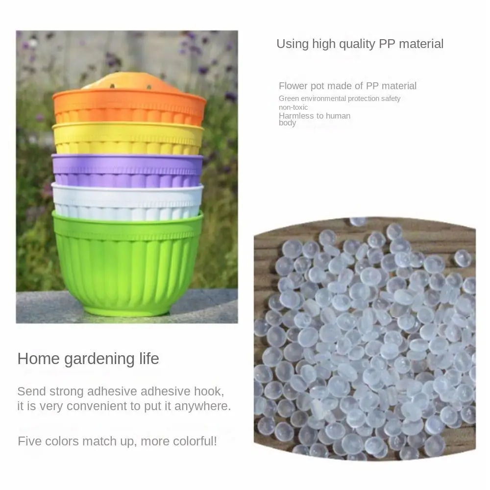 Gift Wall Mounted Flower Pot Colorful DIY Resin Pot Semi-circular Plants Rack Home Garden