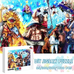 200/300/500/1000 Pcs Puzzles One Piece Jigsaw Puzzle Luffy Zoro Anime Picture Adult Decompression Children's Educational Toys