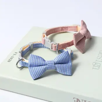 Pet Collar Adjustable Durable Cat Collars Cute Bow Kitten Necklace Soft Bell Puppy Lead Pet Product Dog Supplies Cat Accessories 2