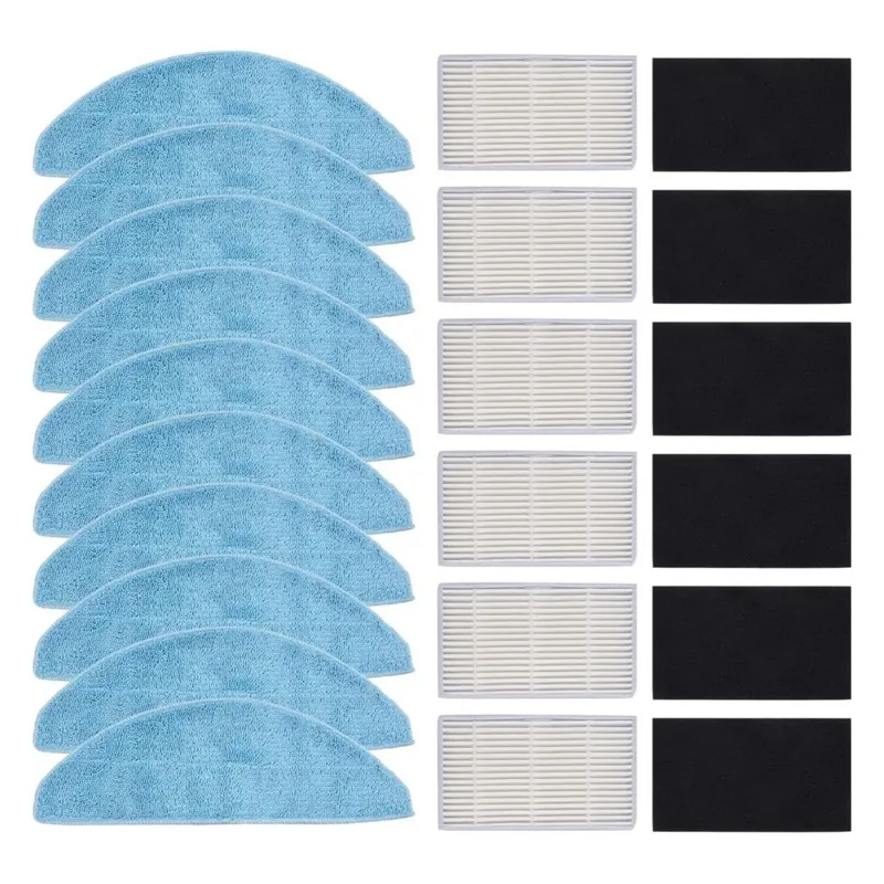 B98A Replacement Parts Kit Mop Cloths & Filters for Cecotec Conga 7490 Immortal/8290 Immortal, Kabum Smart 900, for Liectroux