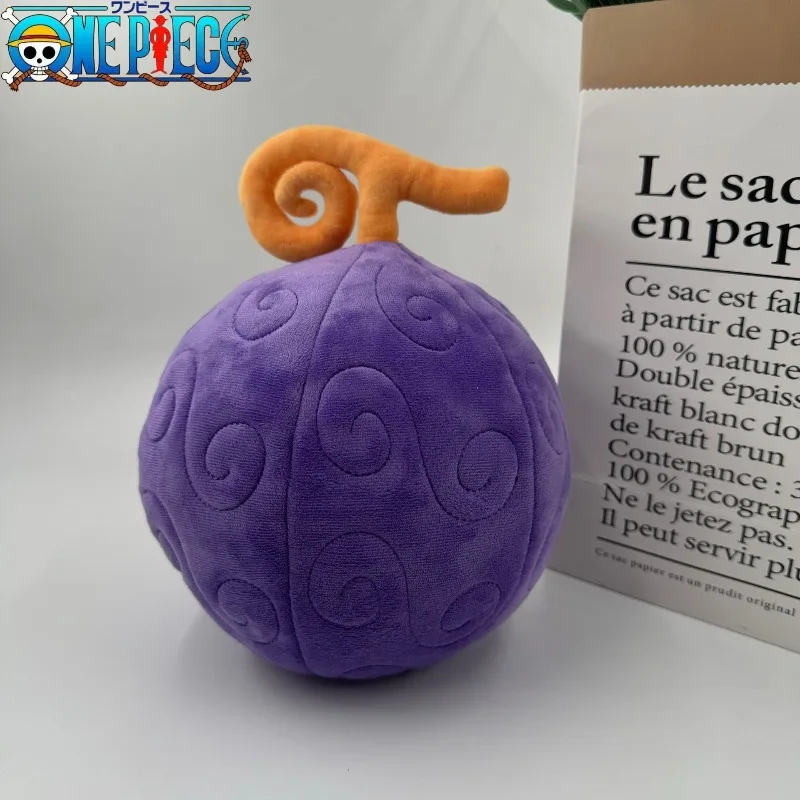 

23 см большая цельная аниме-товары с рисунком Луффи, резиновые фрукты, фиолетовые плюшевые игрушки для мальчиков, девочек и студентов, подарок на день рождения