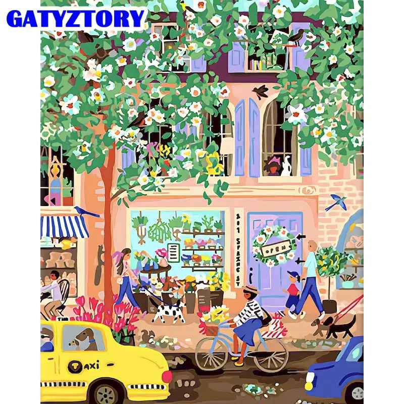 

GATYZTORY Pictures By Number Colorful Scenery Kits Home Decor Painting By Numbers Drawing On Canvas HandPainted Art Gift