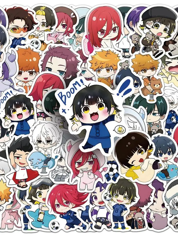10/30/50pcs Q-Version BLUE LOCK Football Autocollants Anime Étanche Graffiti Téléphone Ordinateur Portable Kawaii Dessin Animé Autocollant
