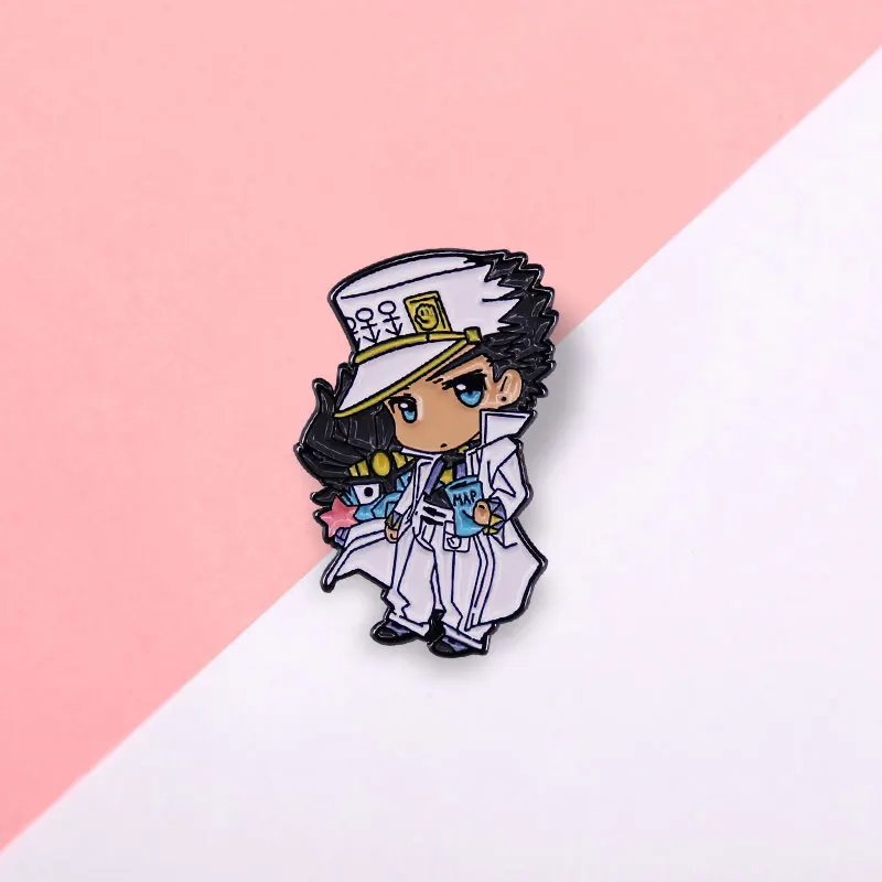 JoJos Bizarre Adventure Jotaro Kujo Badge Pause Time Star Platinum Enamel Pins Brooch JJBA Anime Manga Fans Cool Addition