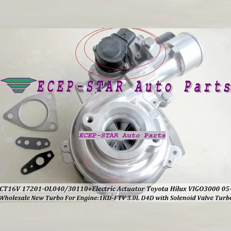 Turbo with E- actuator CT16V 17201-OL040 17201-30101 For TOYOTA HILUX SW4 Landcruiser D-4D 1KD-FTV 1KD 1KDFTV 3.0L 17201-30100
