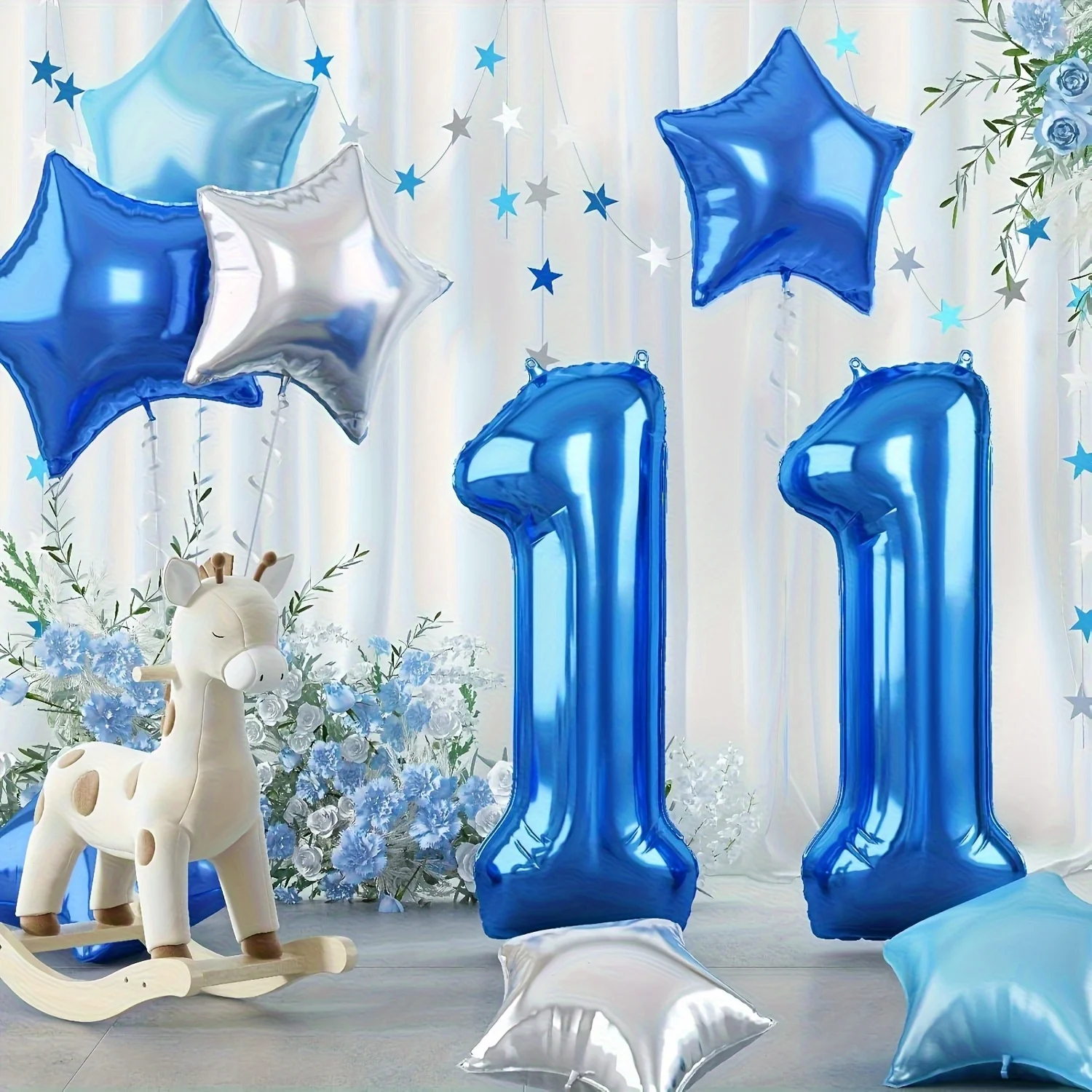 32inch Blue Number Balloon Set - Balloon Pump Hand 评论和价格