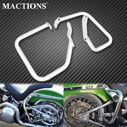 Motorcycle Chrome Guard Crash Bar Rear Saddlebag Guards For Harley Softail Heritage Classic Springer FLST FXSTB Standard FXSTS