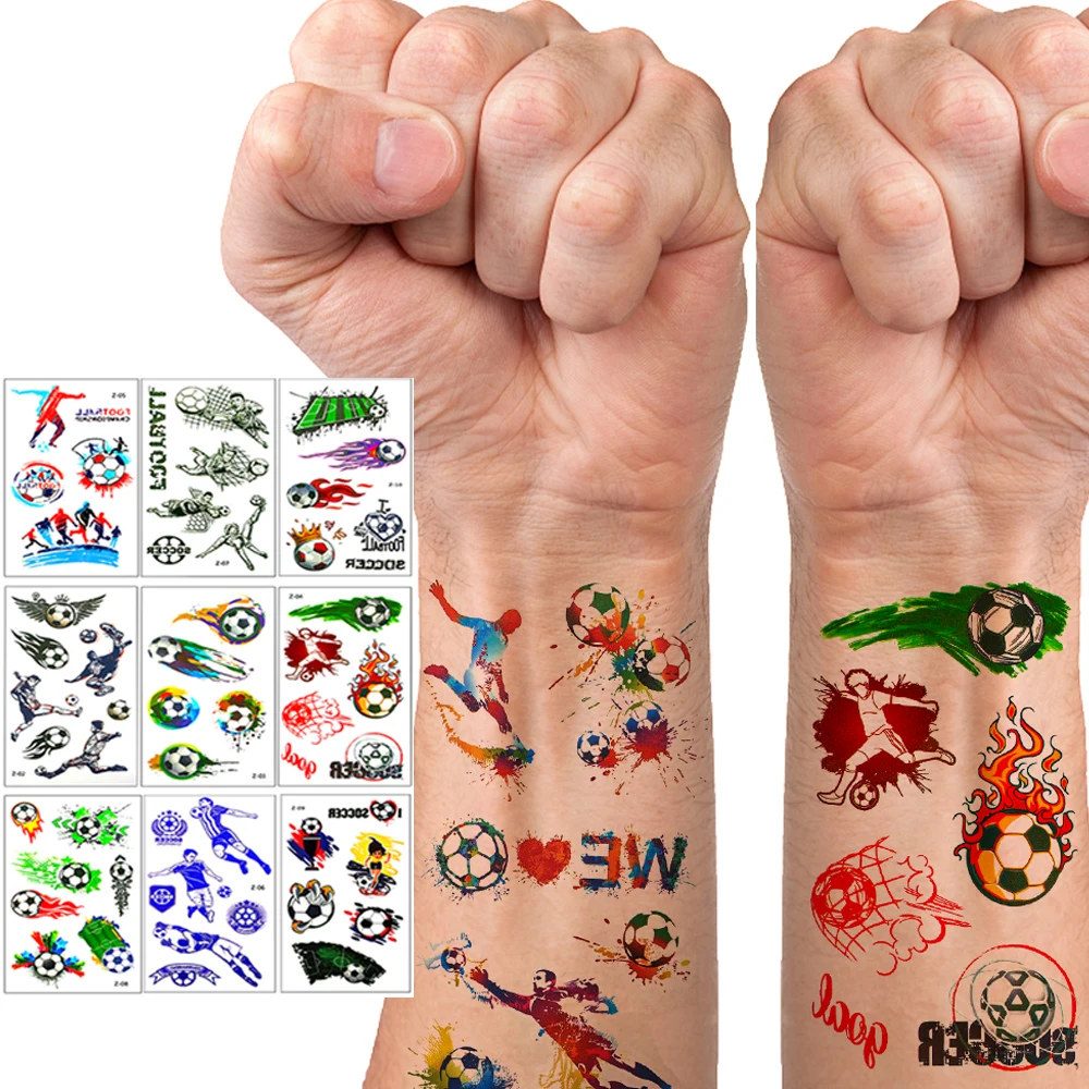 

Waterproof Temporary Tattoo Sticker Footabll Tattoos 2024 on-Site Cheering Party Body Art Arm Fake Tatoo for Girl Women Men