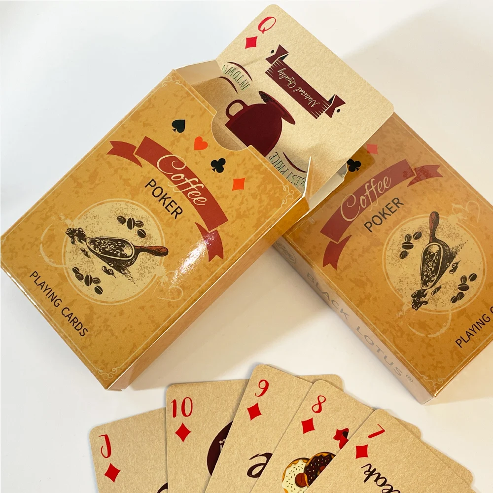 1Set Vintage Kaffeebohne Spielkarten Druck Brettspiel Poker Karten interessante Poker Spielkarten für Unterhaltung