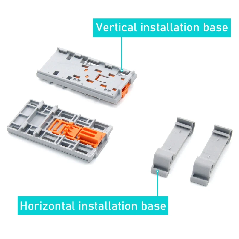 Wire and electrical connectors, one in, multiple out, plug-in and spliceable rail installation