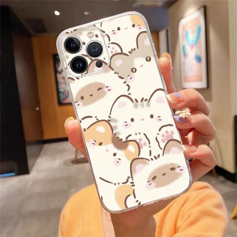 

Phone Case For iphone 17ProMax Air 16 15 14 13 Pro Max 15 16 Pro 15Plus Cute Animal capybara Dog Frog Pig Fox
