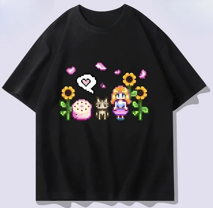 تي شيرت Stardew Valley بأكمام قصيرة للرجال 2025 ملابس صيفية جديدة على طراز بيكسل للمراهقين #4