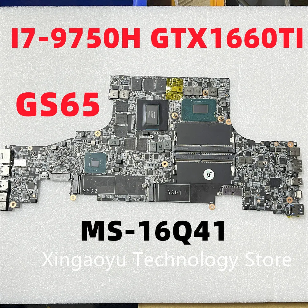 Original MS-16Q41 MS-16Q4 FOR MSI GS65 Laptop Motherboards SRF6U I7-9750H GTX1660TI 100% Perfect Test