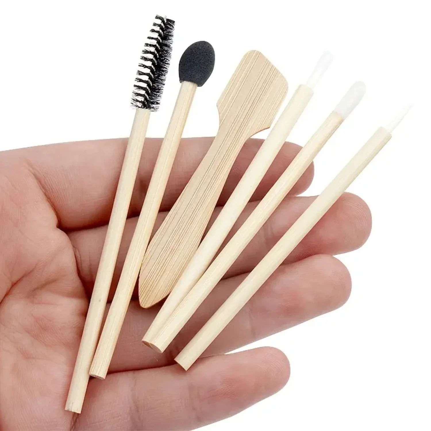 Six-piece Bag Packaging Portable Bamboo Handle Makeup Brushes Set Professional Cosmetics Brush Kits Foundation Eyeshadow Brushes