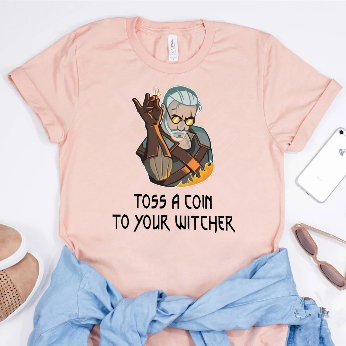 2024 Toss A Coin To Your Witcher Shirt Funny Graphic Tee Cool T-shirt women clothesSummer Casual Cotton Tops harajuku  y2k top