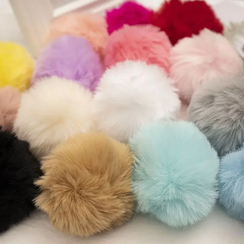 Pompom Fur Balls 6cm 8cm Faux Rex Rabbit Soft Pompones Fluffy Plush Crafts DIY Pom poms Ball for Hats Home Decor Sewing Supplies