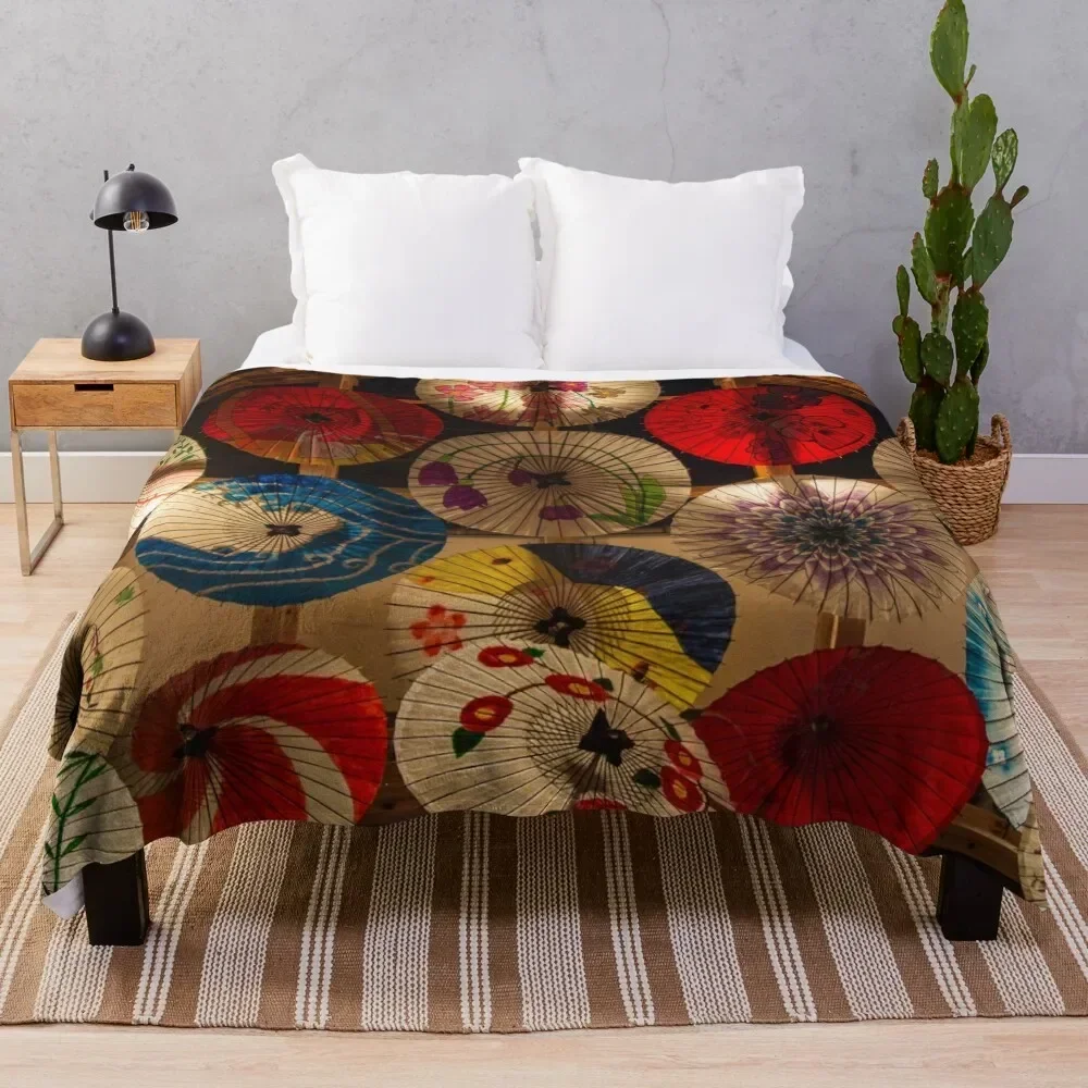 Manta con sombrillas japonesas, ropa de cama, mantas de marca de lujo