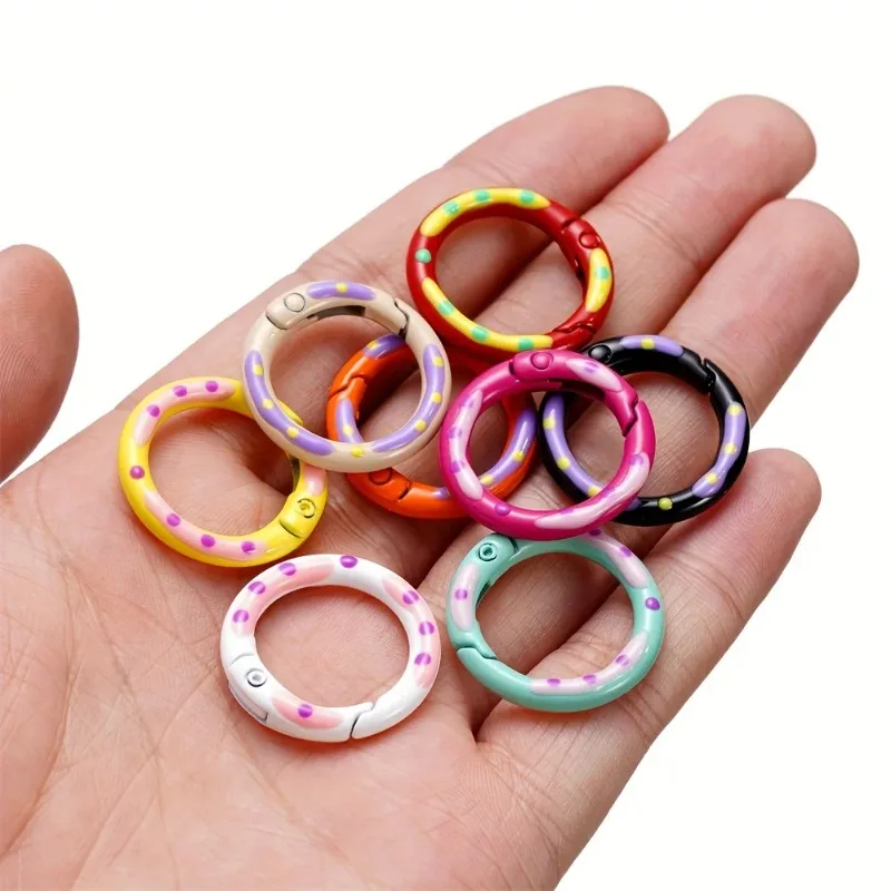 10 Uds. De mosquetón de aleación para llavero, Clips, anillo de cierre de resorte multifuncional para joyería DIY, conectores de llavero y anillo para correa de perro