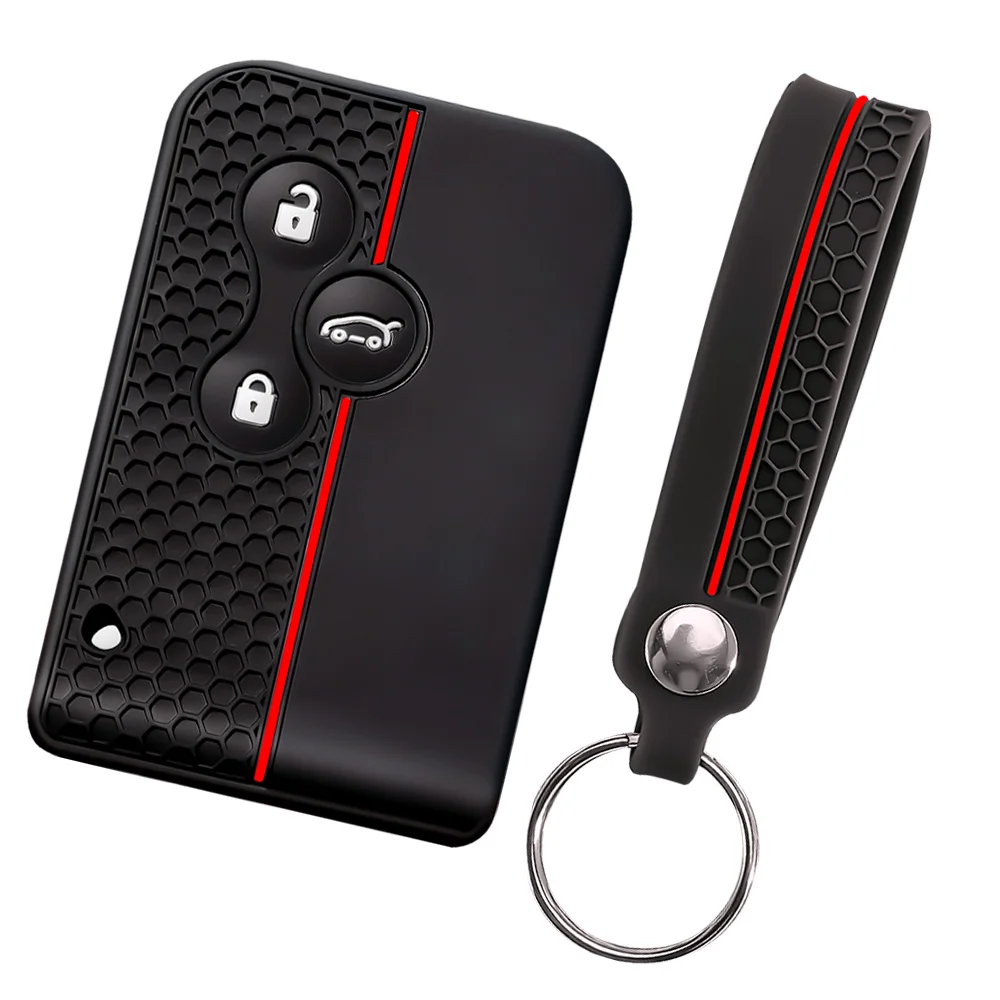 New Silicone Car Remote Key Case Cap Cover Shell Keychian Fob Holder for Renault Scenic Clio Logan Megane 2 3 Koleos Accessories
