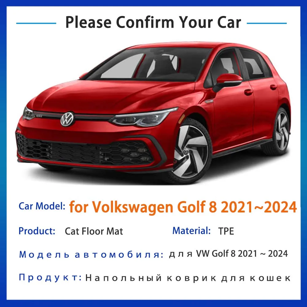 for Volkswagen VW Golf 8 MK8 GTI GTD GTE Variant 2021~2024 2022 TPE Auto Floor Mat Foot Panel Liner Carpet Pad Waterproof Mats