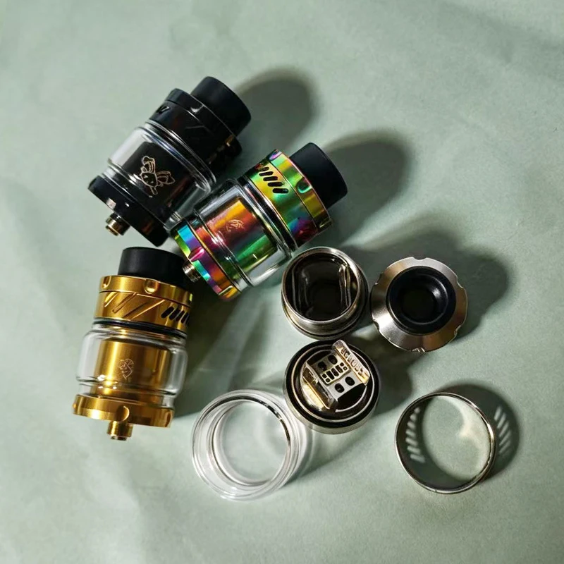 Dead Rabbit V3 RTA DIY Atomizer 3.5ml/5.5ml 25mm 810 Drip Tip Çift Bobinli Üstten Doldurma Hava Akışı Dekoratif Yedek Parçalarla