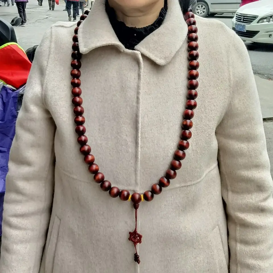 New Style Lu Zhi Shen Monk 20mm Large Buddhist Beads Necklace Unisex Collectible Jewelry Holiday Gift Craft Ornament