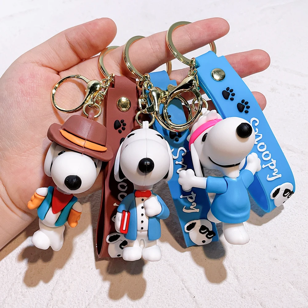 Snoopy Cute Doll Keychain Silicone Car Couple Key Pendant Bag Small Pendant Creative Keychain image 5