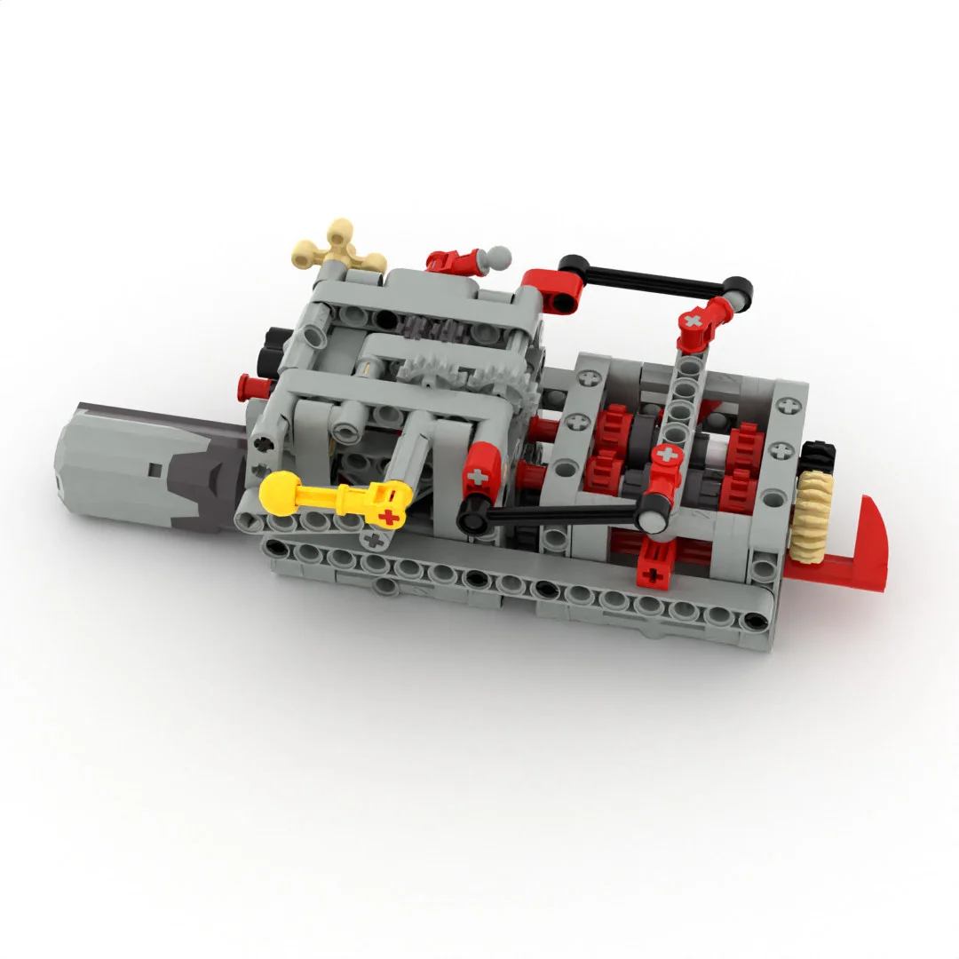 MOC 8-speed Gearbox Differential Gears Technology Building Blocks Parts Transmission Assembly Compatible Motor DIY Bricks Toys